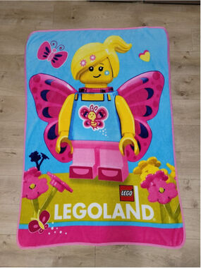 LEGO LEGOLAND Butterfly Girl Fleece Throw Blanket Pink Blue Franco Kids